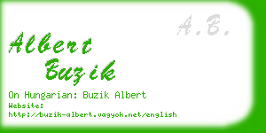 albert buzik business card